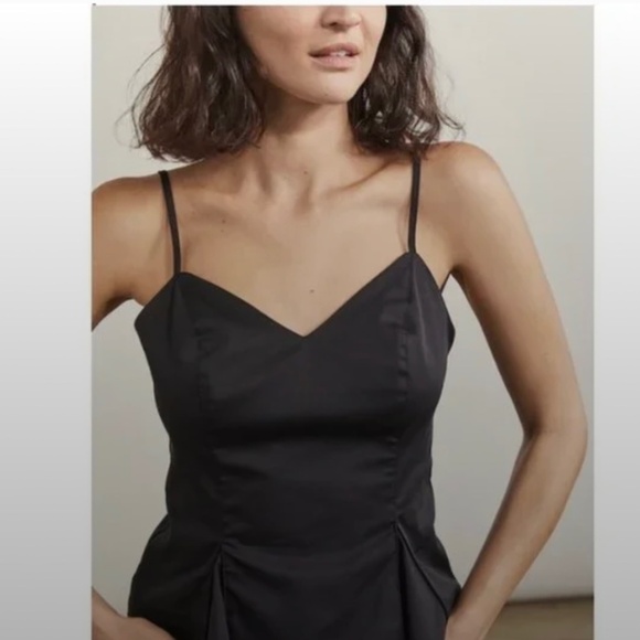 Elizabeth and James V Neck Gathered Peplum Cami Tank Top Adjustable Black XL - Picture 1 of 5